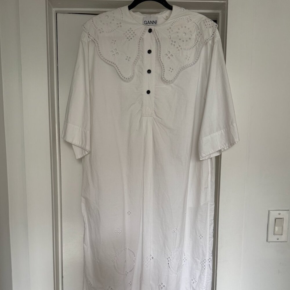 Ganni Middi/ Maxi Dress with oversized collar